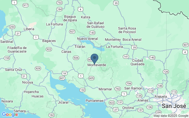 Kaart met locatie Monteverde